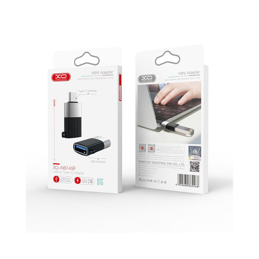 Adapter OTG USB-A - USB-C XO Design NB149-F, Czarny