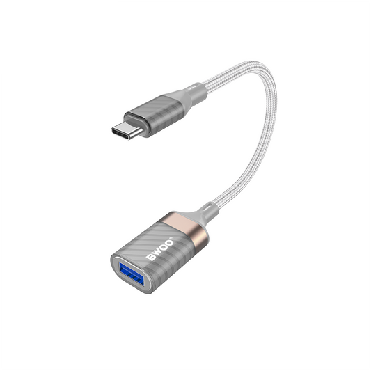 Adapter OTG USB-C - USB-A BWOO BZ69, Szary