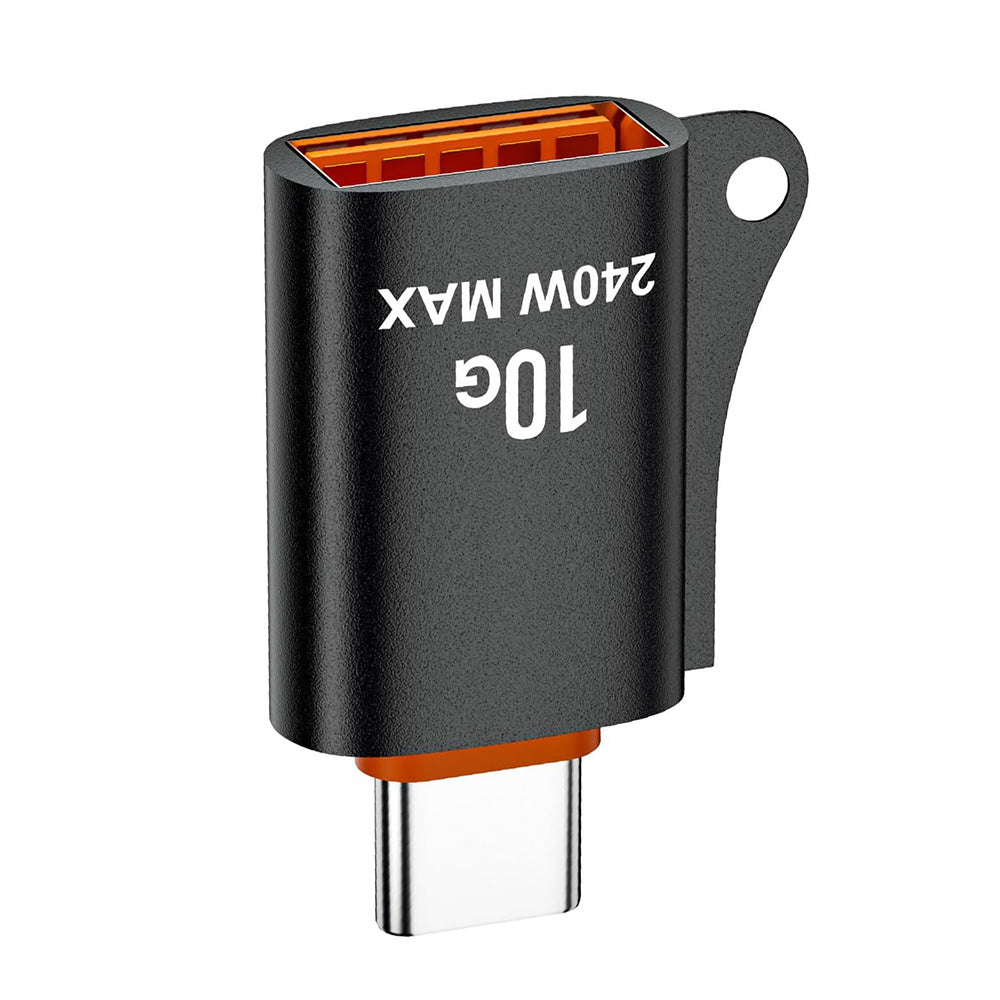 OTG USB-C to USB-A Techsuit A1 HyperPort Adapter, Black Orange