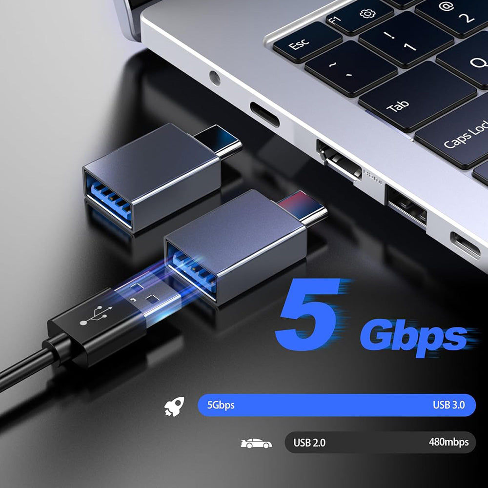 OTG USB-C to USB-A Adapter Techsuit A8 SlateVolt, Gray