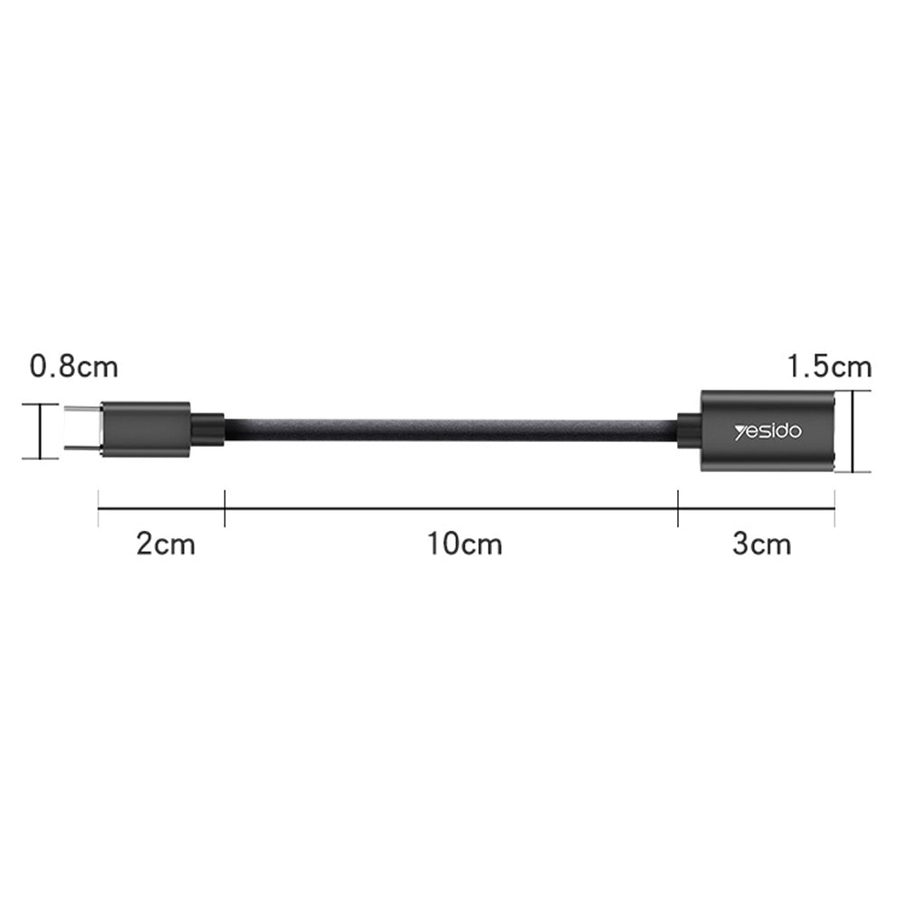 Adapter OTG USB-C - USB-A Yesido GS01, Czarny