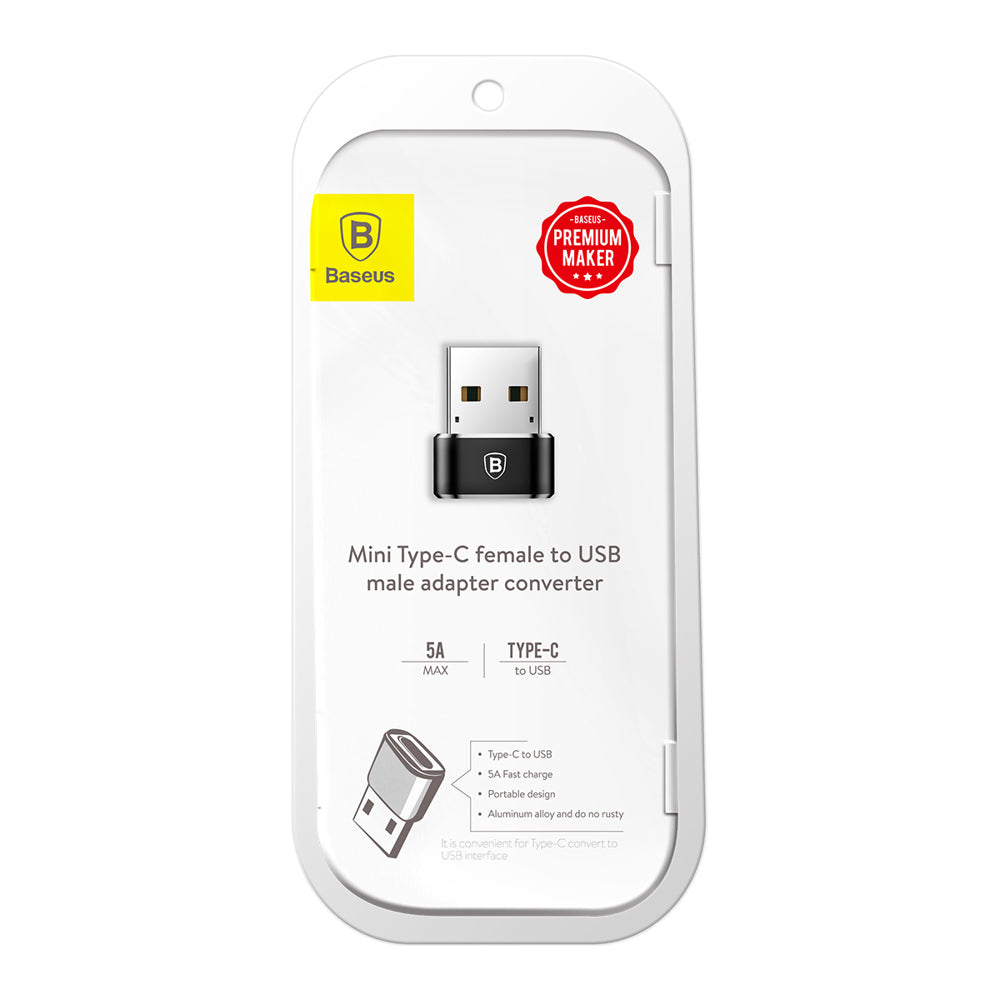 Adapter Danych i Ładowania USB-C - USB-A Baseus, Czarny CAAOTG-01