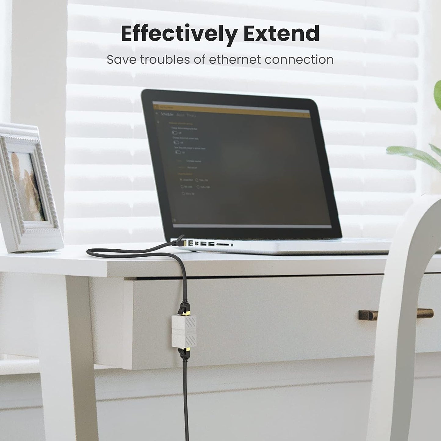 Adapter sieciowy UGREEN NW114, RJ45 - RJ45, biały