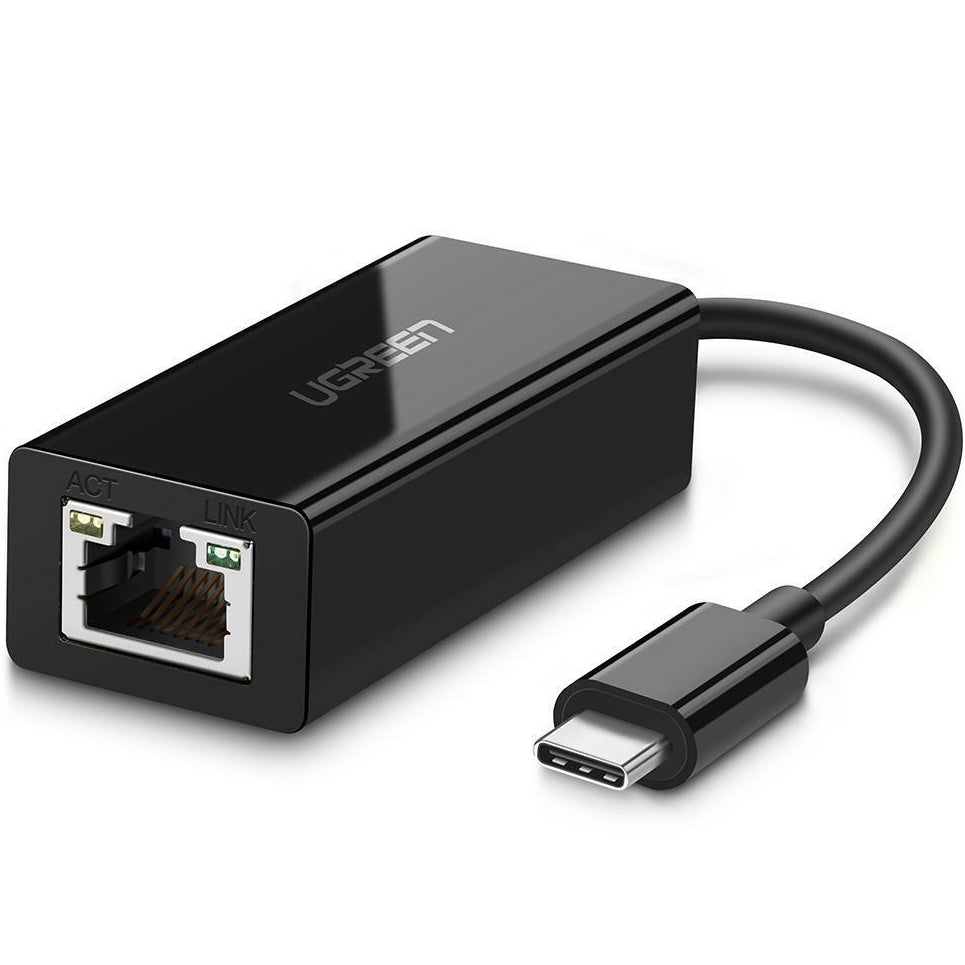 Karta sieciowa UGREEN US236, RJ45, USB-C, czarna