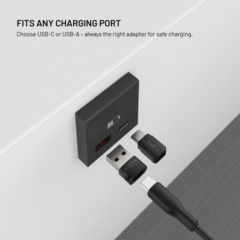 Adapter USB Blokada Danych Fixed, USB-A / USB-C, 2w1, Czarny