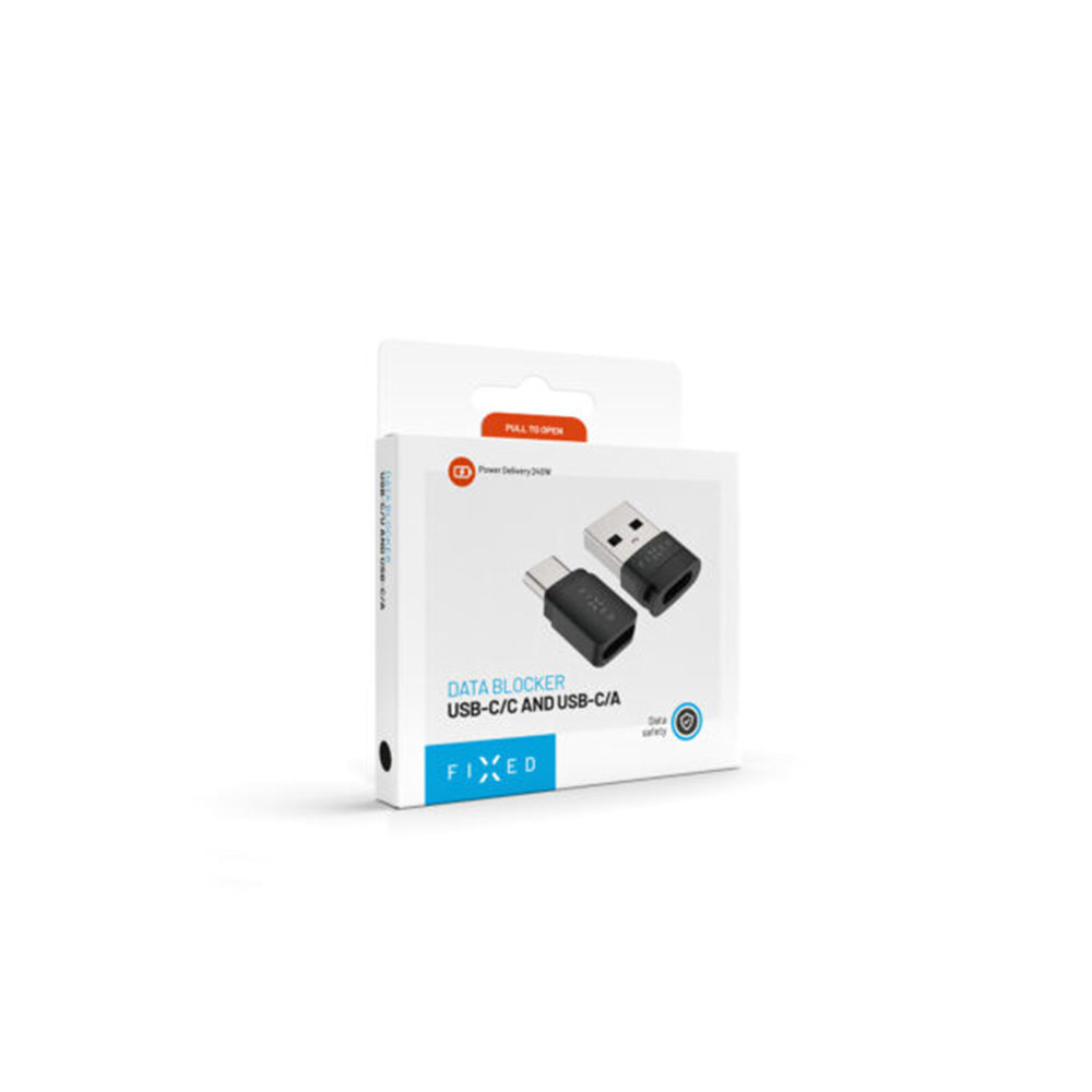 Adapter USB Blokada Danych Fixed, USB-A / USB-C, 2w1, Czarny