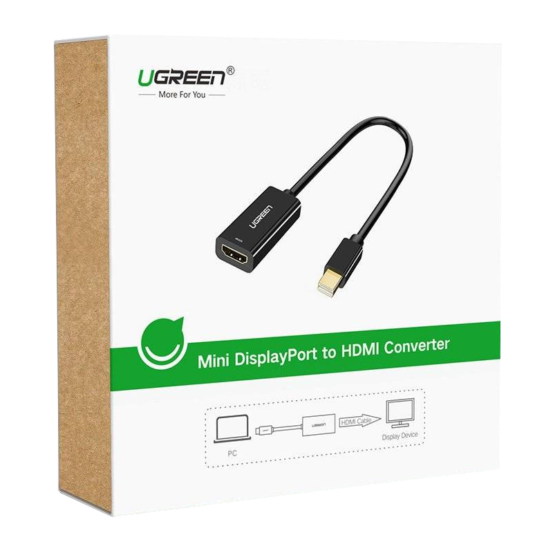 Adapter wideo UGREEN MD112, MiniDisplayPort - HDMI, 4K, czarny