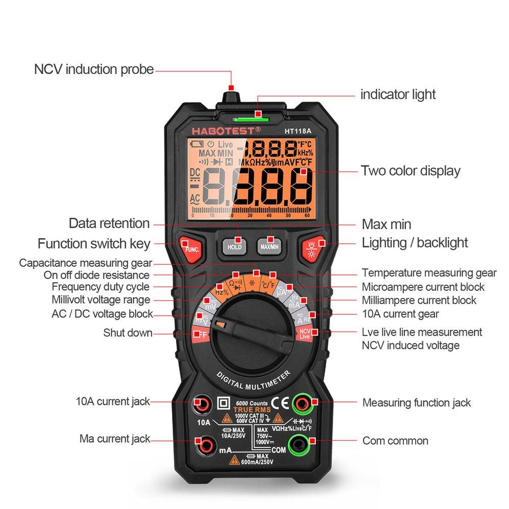 Cyfrowy miernik Habotest HT118A