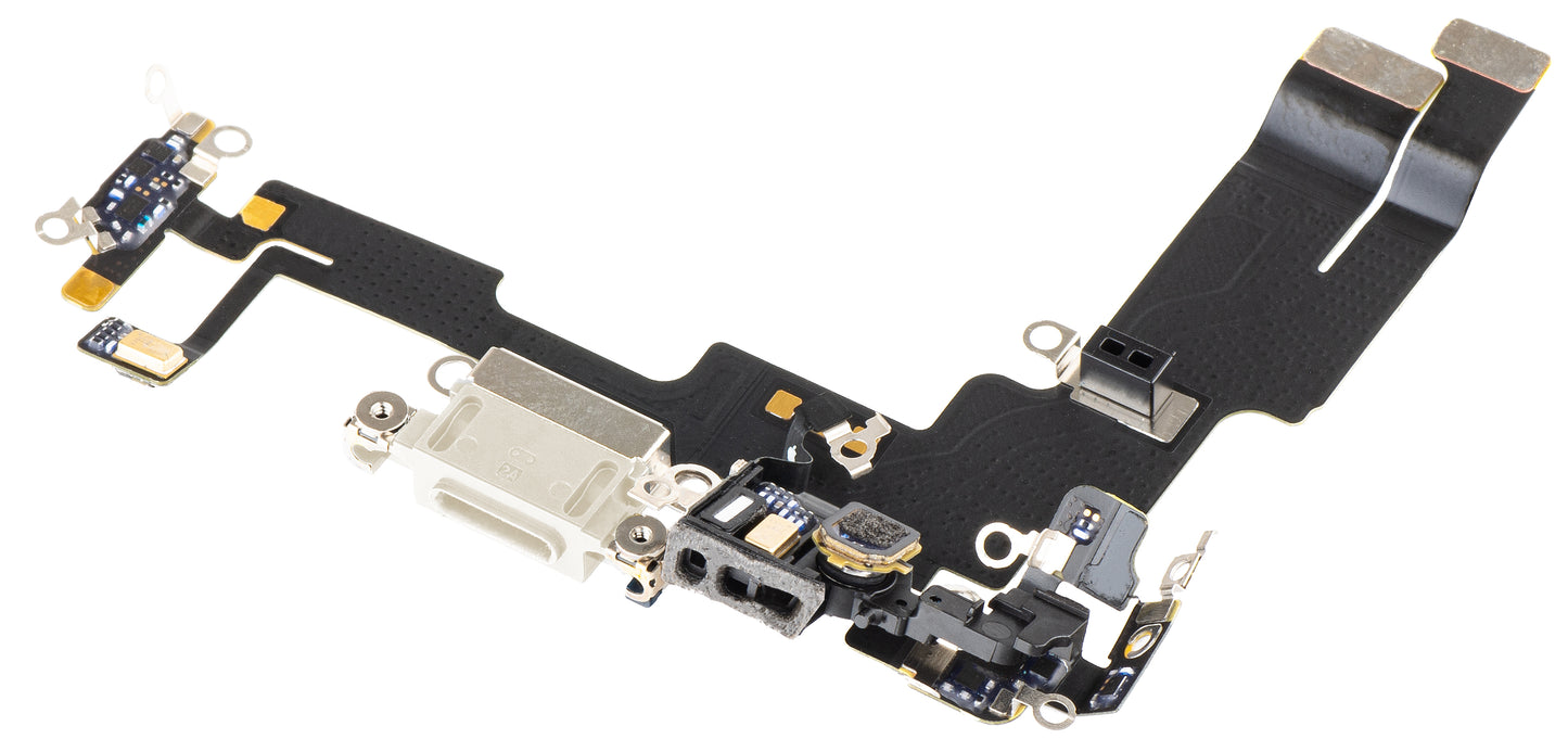 Taśma z złączem ładowania - mikrofon Apple iPhone 14, srebrny