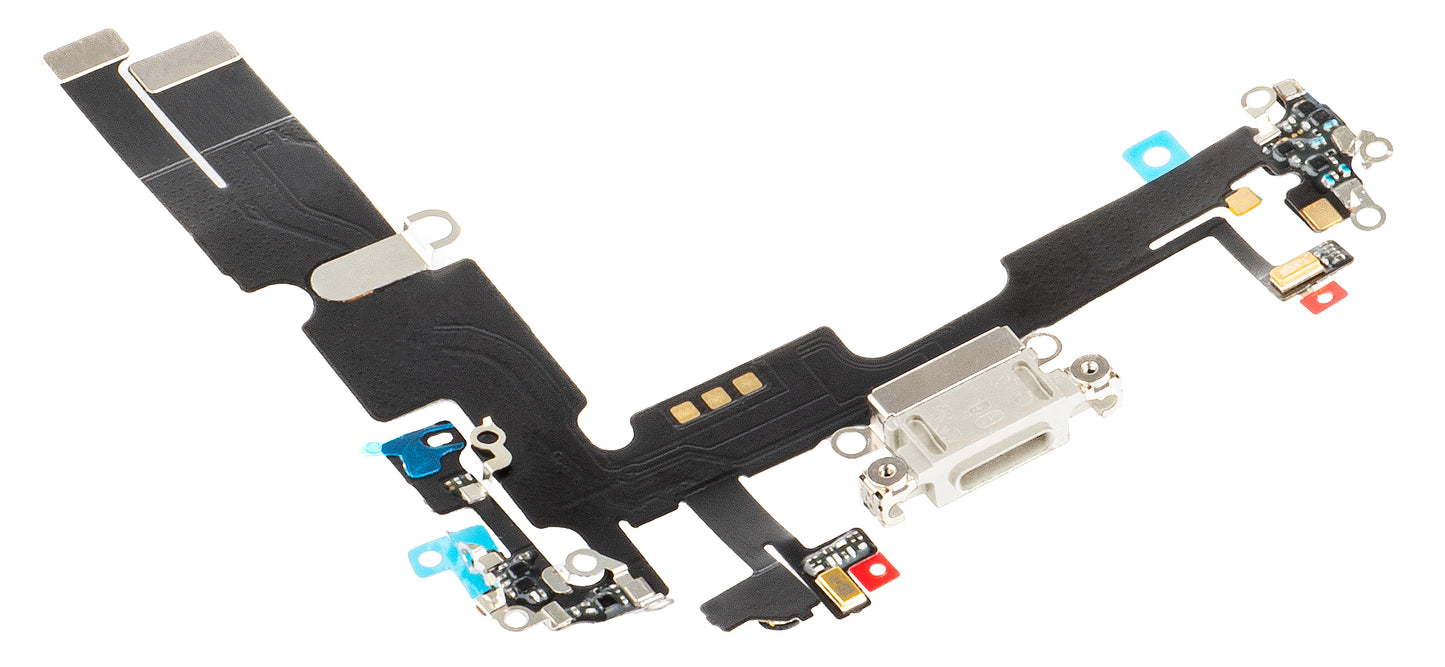 Taśma z złączem ładowania - mikrofon Apple iPhone 14 Plus, srebrny