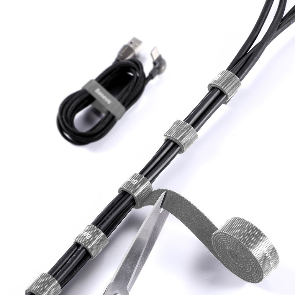 Organizator Kabli Baseus Circle, Velcro, 3m, Szary ACMGT-F0G