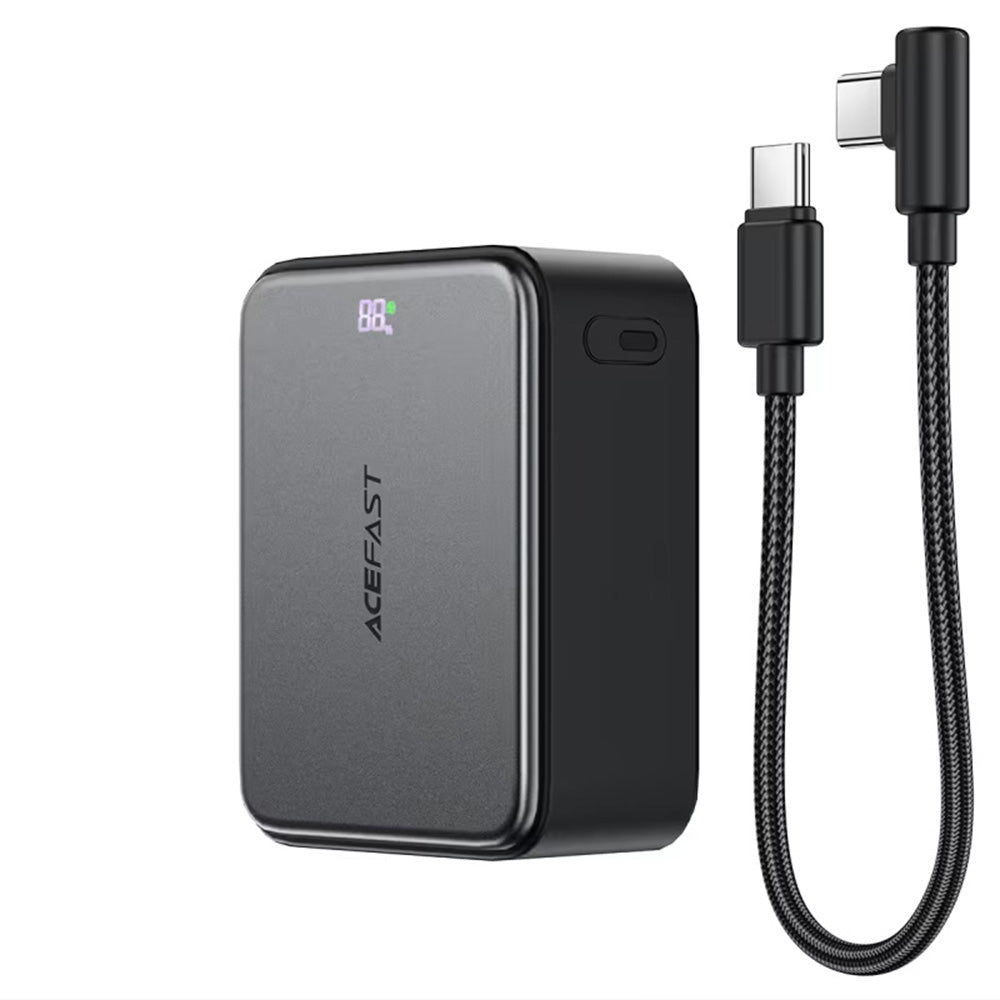 Zewnętrzna bateria Acefast M28, 10000mAh, 22.5W, QC + PD, 1 x USB-A - 2 x USB-C, Czarna