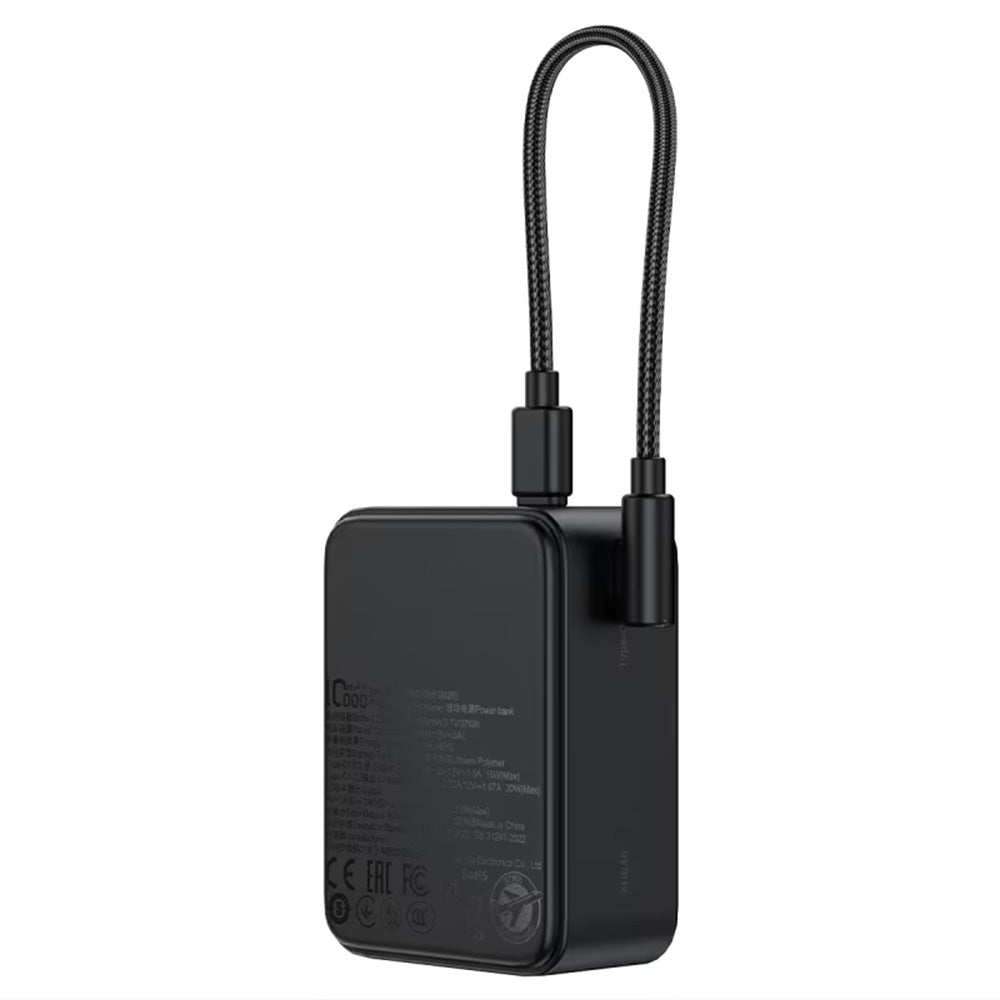 Zewnętrzna bateria Acefast M28, 10000mAh, 22.5W, QC + PD, 1 x USB-A - 2 x USB-C, Czarna