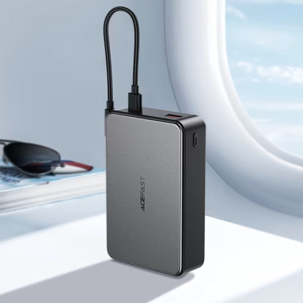 Zewnętrzna bateria Acefast M29, 20000mAh, 22.5W, QC + PD, 1 x USB-A - 2 x USB-C, Czarna