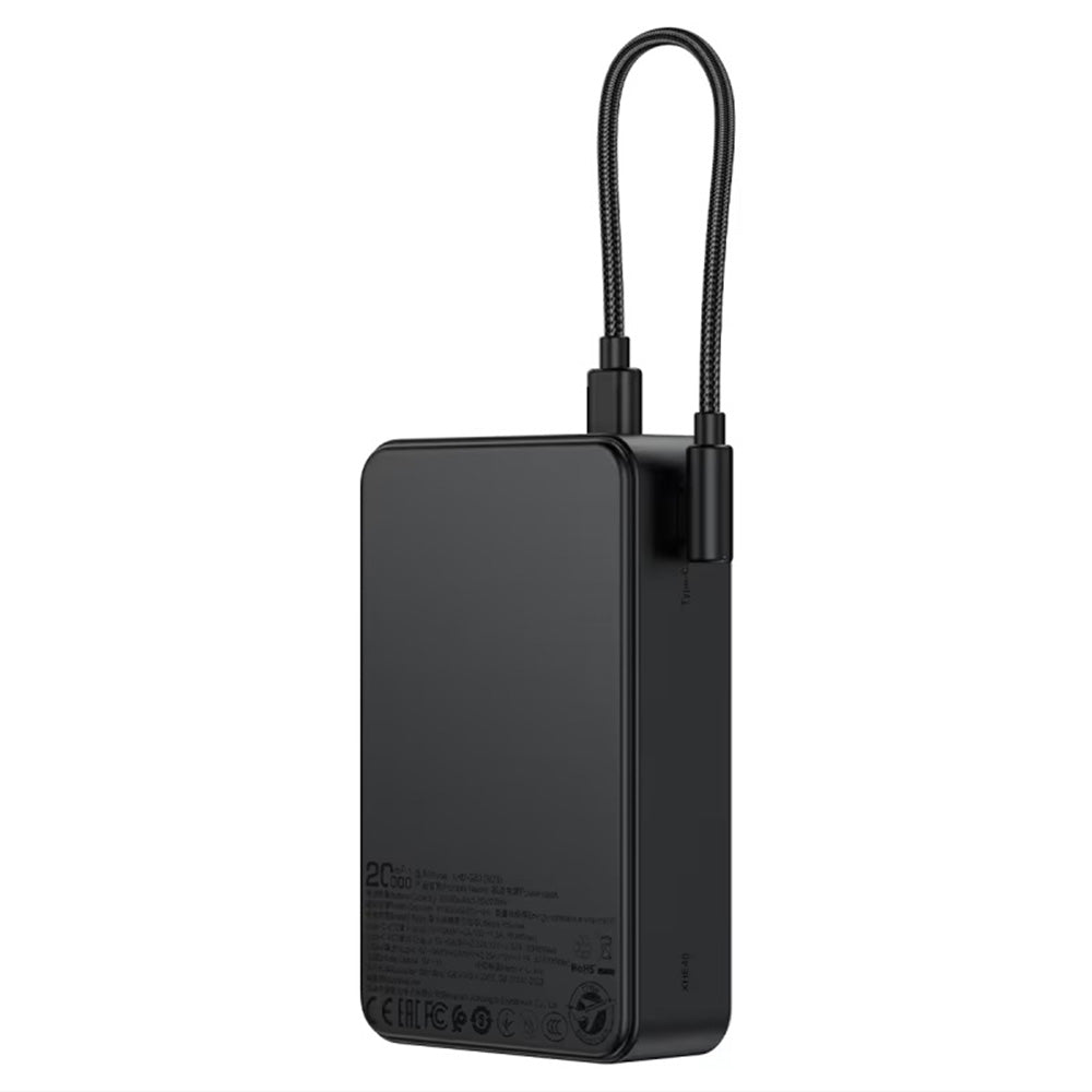 Zewnętrzna bateria Acefast M29, 20000mAh, 22.5W, QC + PD, 1 x USB-A - 2 x USB-C, Czarna