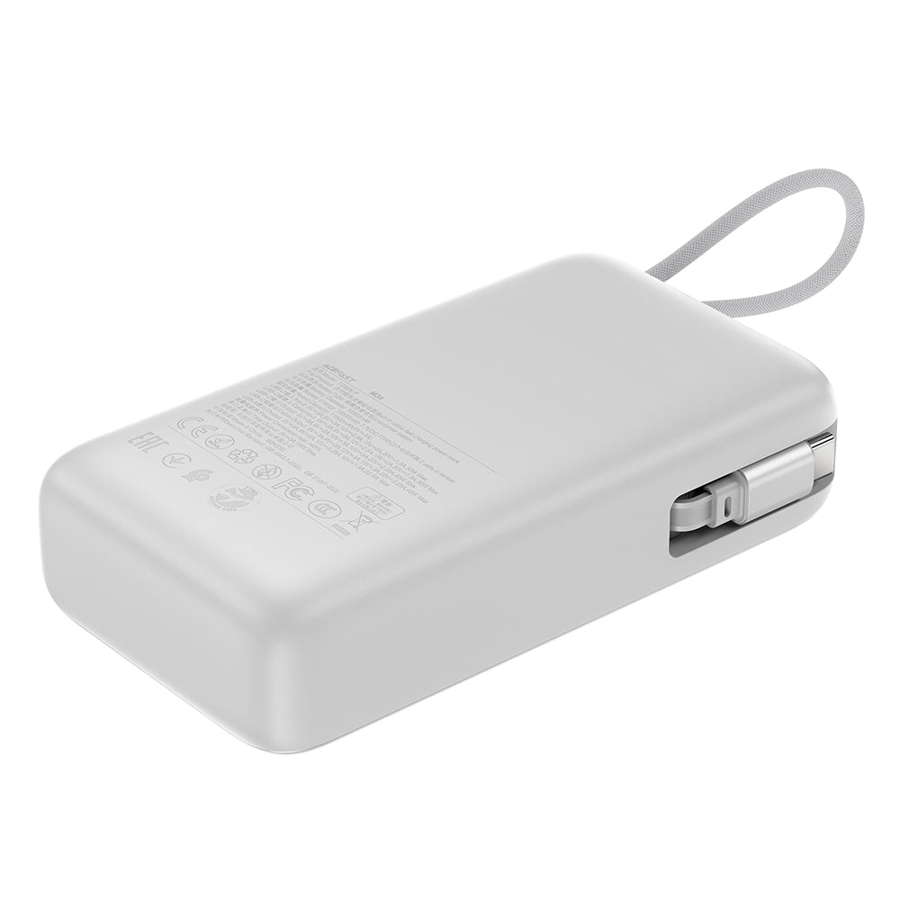 Zewnętrzna bateria Acefast M34, 20000mAh, 45W, QC + PD, 1 x USB-A - 2 x USB-C, Srebrna