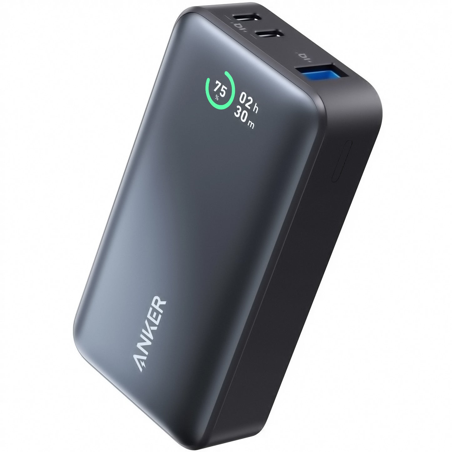 Zewnętrzna bateria Anker 533, 10000mAh, 30W, QC + PD, 1 x USB-A - 2 x USB-C, Czarna A1256G11
