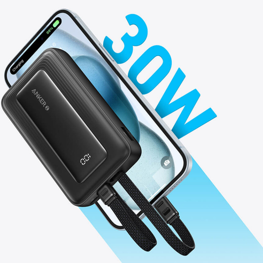 Zewnętrzna bateria Anker PowerCore, 10000mAh, 30W, QC + PD, 1 x Lightning - 1 x USB-A - 2 x USB-C, Czarna A1680G11