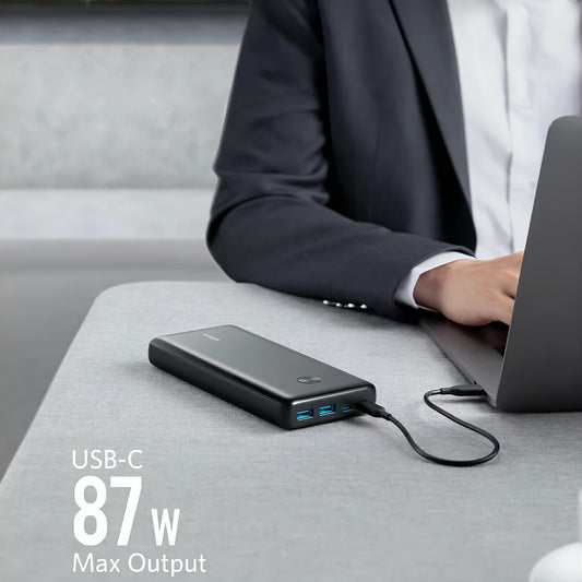 Bateria zewnętrzna Anker PowerCore III Elite, 25600 mAh, 87 W, QC + PD, 2 x USB-A - 2 x USB-C, czarna A1291H11