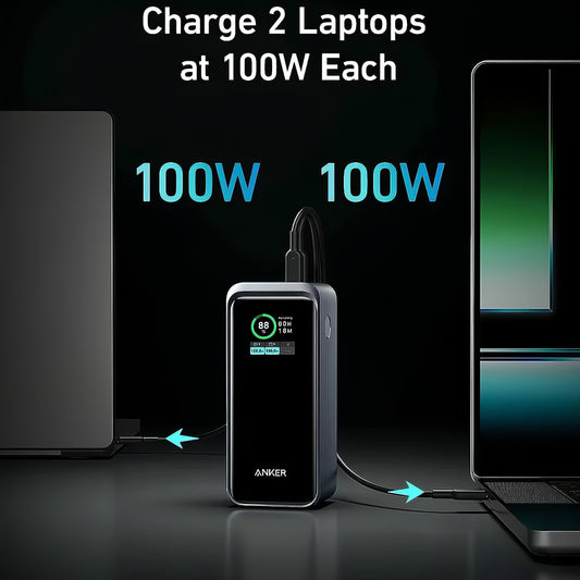 Bateria zewnętrzna Anker Prime, 20000 mAh, 200 W, QC + PD, 1 x USB-A - 2 x USB-C, czarna A1336011