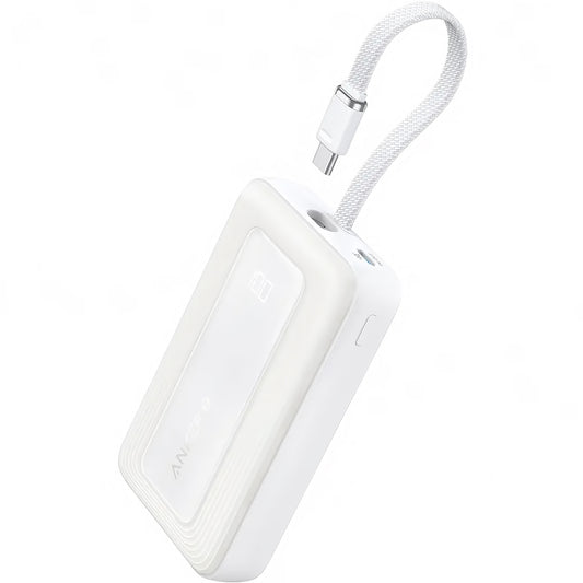 Anker Zolo External Battery, 10000mAh, 30W, QC + PD, 1 x USB-A - 2 x USB-C, biały A1688H21