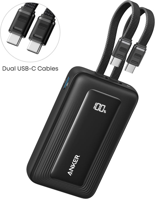 Zewnętrzna bateria Anker Zolo, 10000mAh, 35W, QC + PD, 1 x USB-A - 2 x USB-C, Czarna A1680H12