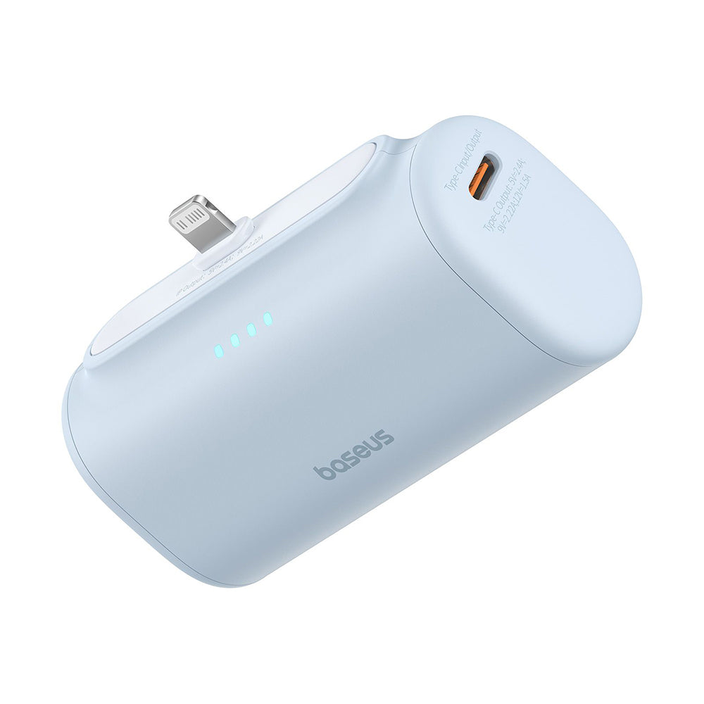 Zewnętrzna bateria Baseus Compact, 5000mAh, 20W, PD, 1 x Lightning - 1 x USB-C, Niebieska P10068307313-00
