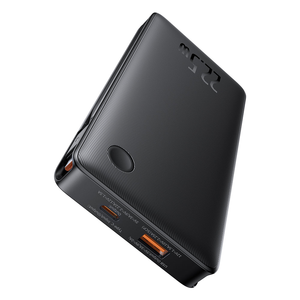 Zewnętrzna bateria Baseus Airpow Lite, 10000mAh, 22.5W, QC + PD, 1 x Lightning - 1 x USB-A - 2 x USB-C, Czarna P10067501123-00