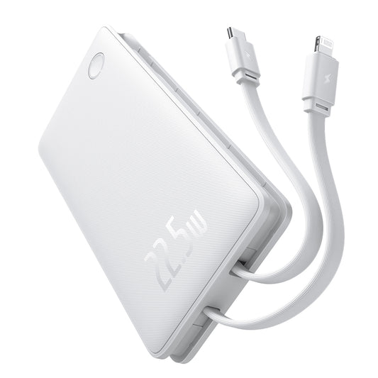 Zewnętrzna bateria Baseus Airpow Lite, 10000mAh, 22.5W, QC + PD, 1 x Lightning - 1 x USB-A - 2 x USB-C, Biała P10067501213-00