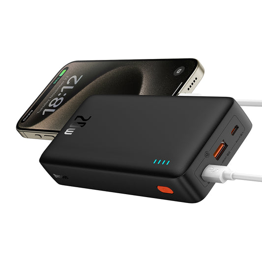 Zewnętrzna bateria Baseus Airpow, 20000mAh, 20W, QC + PD, 1 x USB-A - 1 x USB-C, Czarna P10022804113-00
