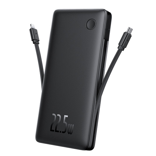 Zewnętrzna bateria Baseus Airpow Lite, 10000mAh, 22.5W, QC + PD, 1 x Lightning - 1 x USB-A - 2 x USB-C, Czarna P10067501123-00