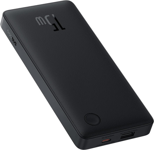 Bateria zewnętrzna Baseus Airpow Lite, 10000 mAh, 15 W, 1 x USB-A - 1 x USB-C, czarna P10067500123-00