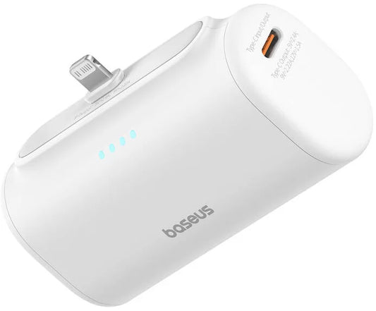 Zewnętrzna bateria Baseus Compact, 5000mAh, 20W, PD, 1 x Lightning - 1 x USB-C, Biała P10068307213-00