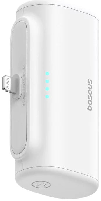 Zewnętrzna bateria Baseus Compact, 5000mAh, 20W, PD, 1 x Lightning - 1 x USB-C, Biała P10068307213-00
