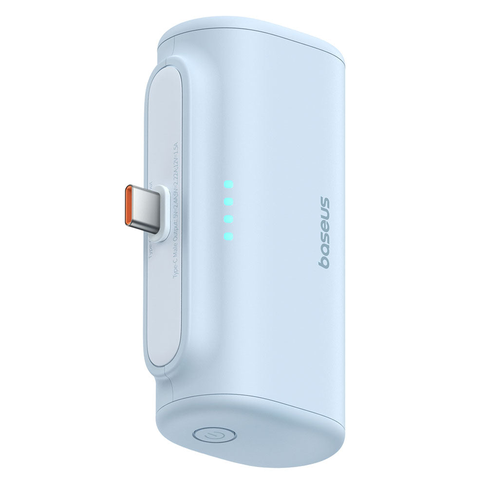 Zewnętrzna bateria Baseus Compact, 5000mAh, 20W, PD, 2 x USB-C, Niebieska P10068306313-00
