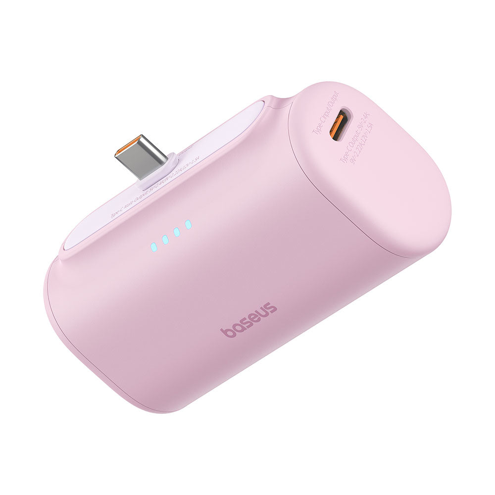 Zewnętrzna bateria Baseus Compact, 5000mAh, 20W, PD, 2 x USB-C, Różowy P10068306413-00