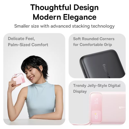 Powerbank Baseus EnerFill FC11, 10000mAh, 22.5W, QC + PD, 1 x Lightning - 1 x USB-A - 2 x USB-C, Czarny E0027R04