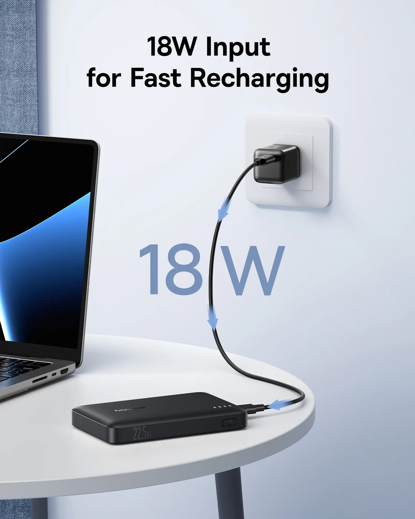 Zewnętrzna bateria Baseus EnerFill FP21, 10000mAh, 22.5W, QC + PD, 1 x USB-A - 2 x USB-C, Czarna P1008210D123-00