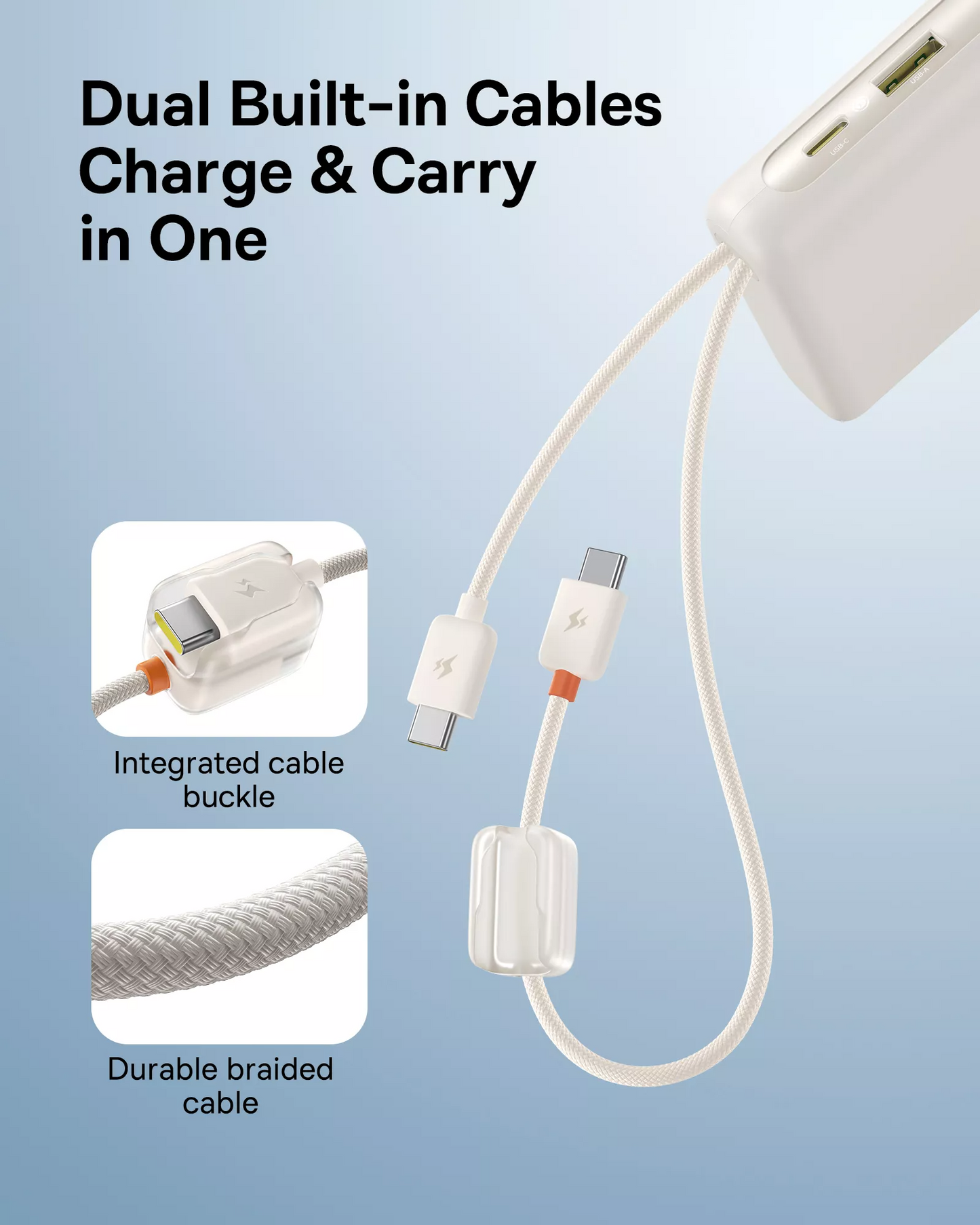 Powerbank Baseus EnerFill FC41, 20000mAh, 100W, QC + PD, 1 x USB-A - 3 x USB-C, Biały E0028N04