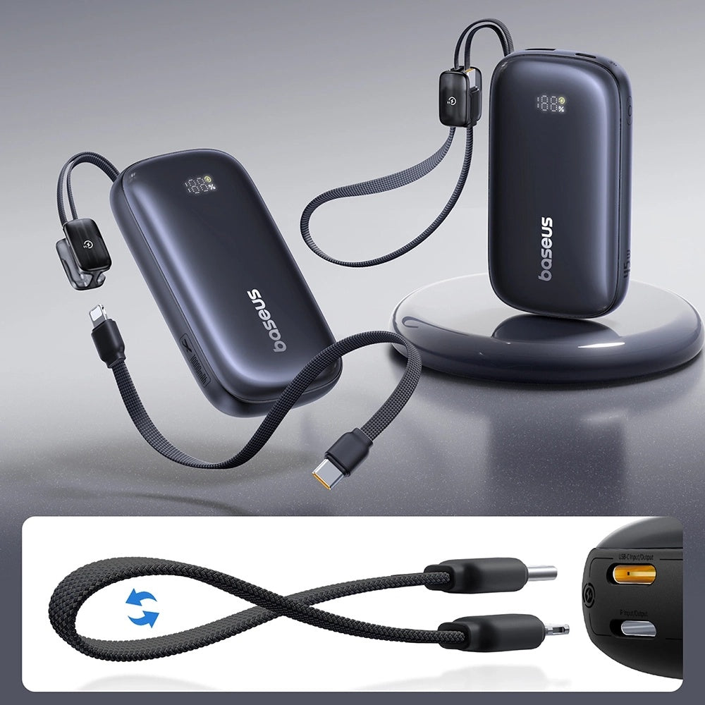 Zewnętrzna bateria Baseus EnerFill FC21 Qpow 3 Ultra, 10000mAh, 45W, QC + PD, 1 x USB-A - 1 x USB-C, Czarna E0027Q00