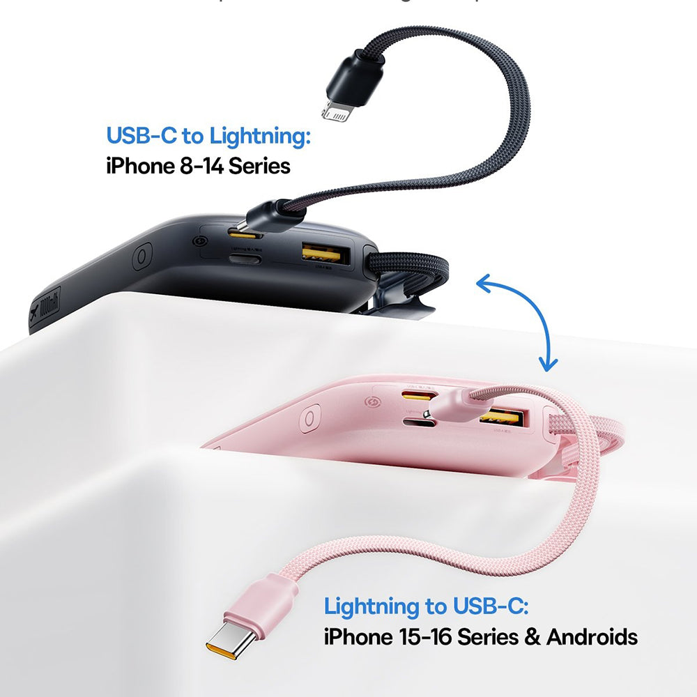 Zewnętrzna bateria Baseus EnerFill FC21 Qpow 3 Ultra, 10000mAh, 45W, QC + PD, 1 x USB-A - 1 x USB-C, Różowy E0027Q02