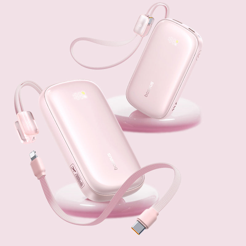 Zewnętrzna bateria Baseus EnerFill FC21 Qpow 3 Ultra, 10000mAh, 45W, QC + PD, 1 x USB-A - 1 x USB-C, Różowy E0027Q02