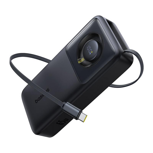 Powerbank Baseus Free2Pull, 20000mAh, 65W, PD, 2 x USB-C, Czarny, Odtwarzany P10073700123-00
