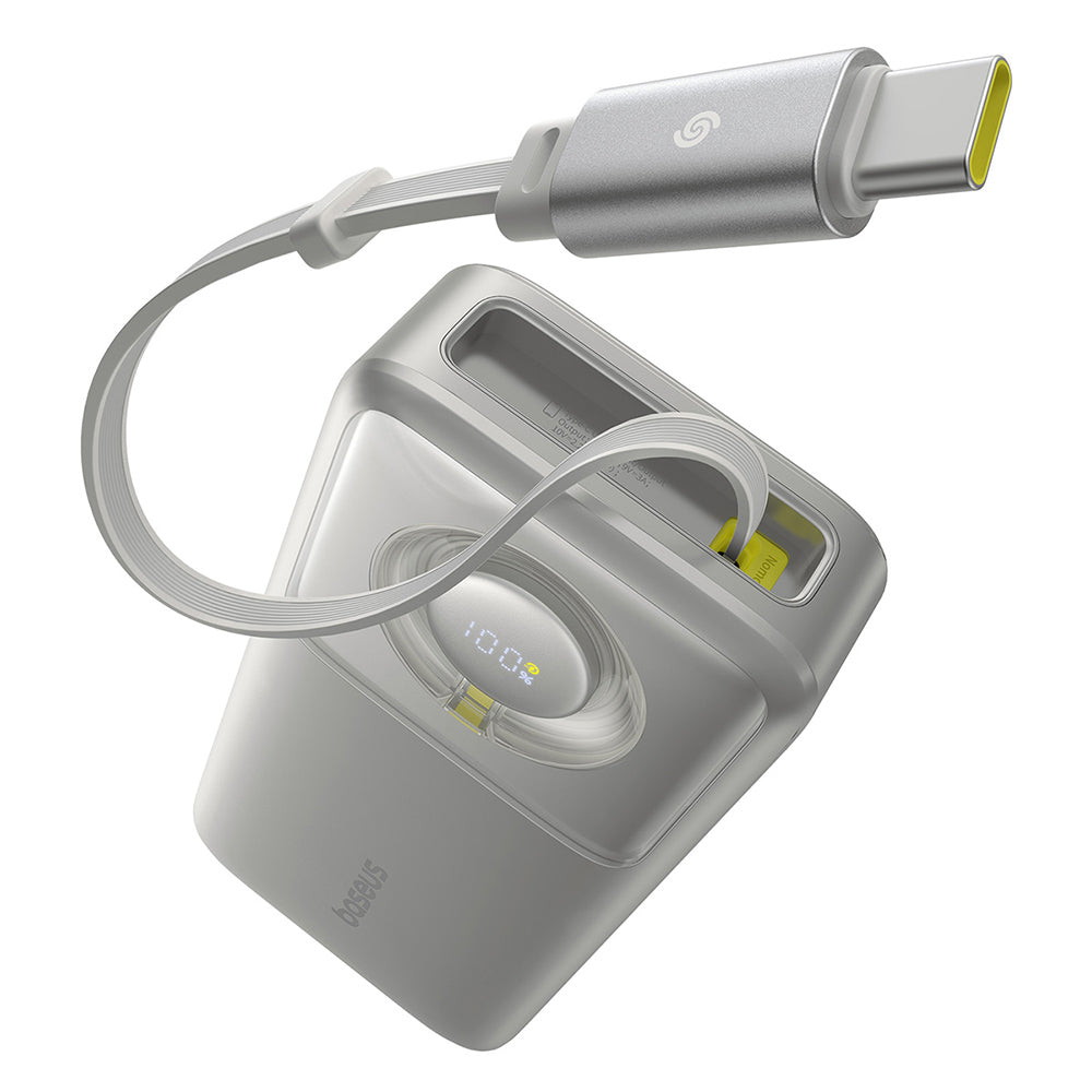 Zewnętrzna bateria Baseus Free2Pull, 20000mAh, 65W, PD, 2 x USB-C, Szara P10073700843-00