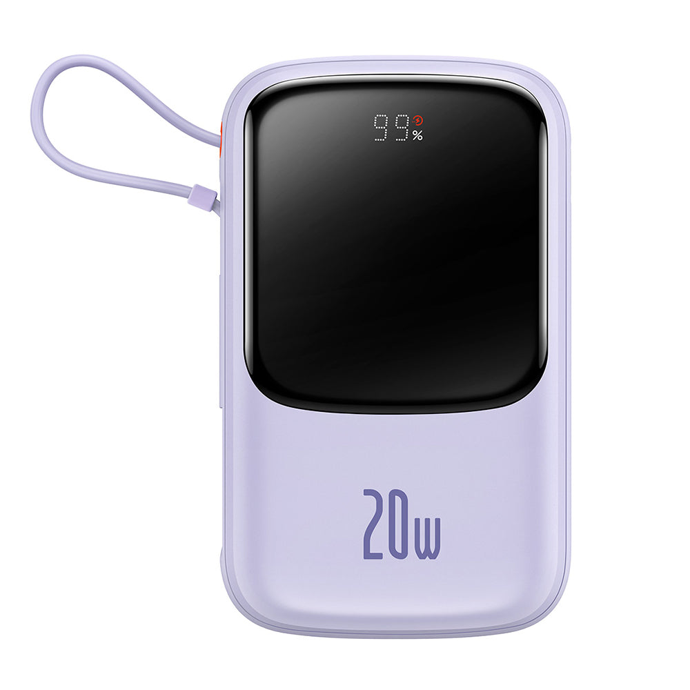 Zewnętrzna bateria Baseus Qpow Pro, 20000mAh, 20W, QC + PD, 1 x Lightning - 1 x USB-A - 1 x USB-C, Fioletowy PPQD030005