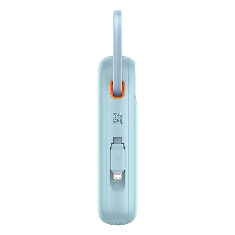 Zewnętrzna bateria Baseus Qpow Pro+, 10000mAh, 22.5W, QC + PD, 1 x Lightning - 1 x USB-A - 2 x USB-C, Niebieska P10055003313-00