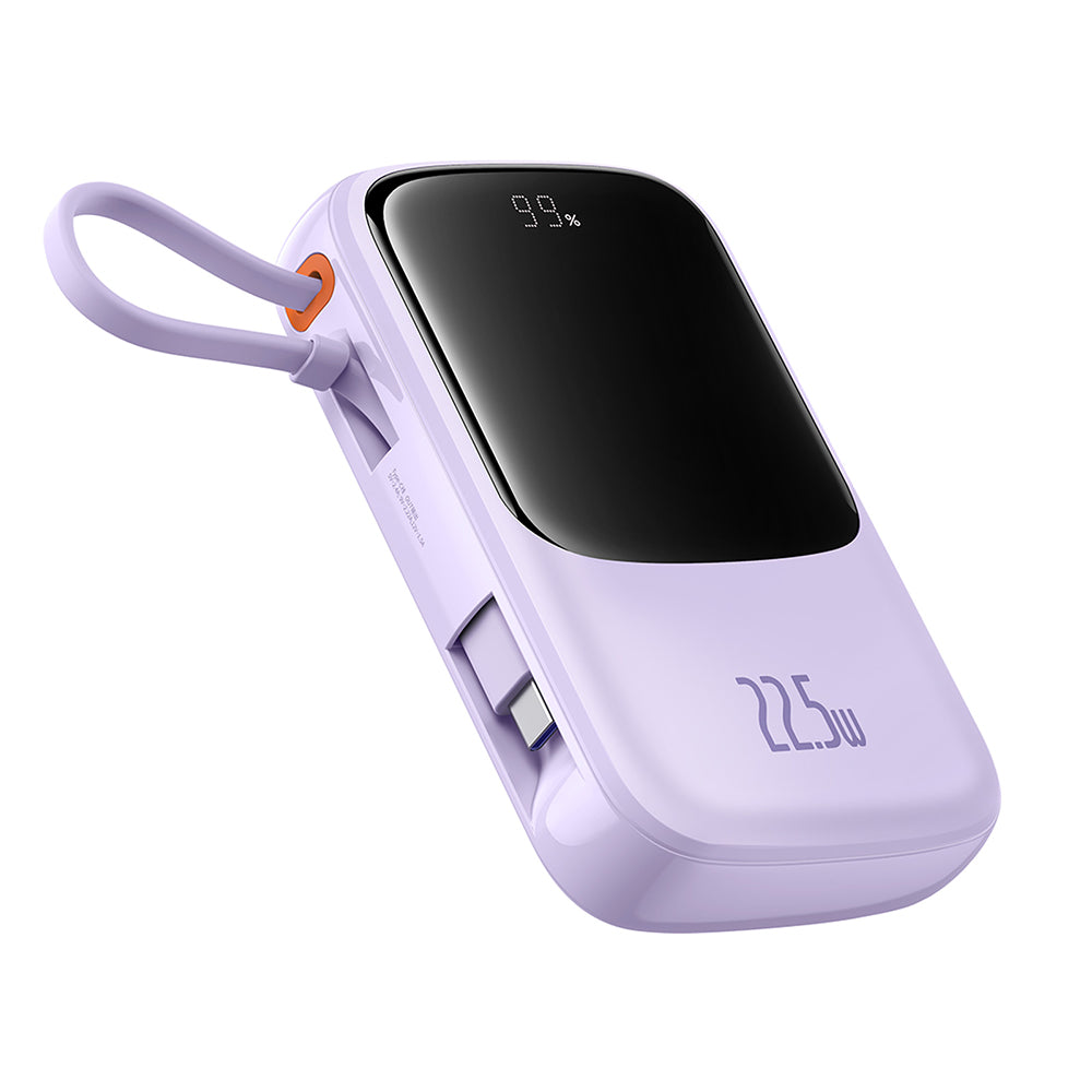 Zewnętrzna bateria Baseus Qpow Pro+, 10000mAh, 22.5W, QC + PD, 1 x USB-A - 2 x USB-C, Fioletowy P10067101513-00