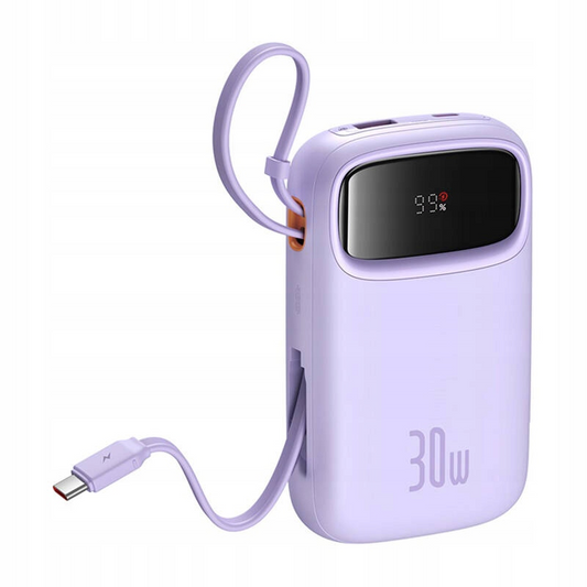 Zewnętrzna bateria Baseus Qpow2, 10000mAh, 30W, QC + PD, 1 x USB-A - 3 x USB-C, Fioletowy P10055008513-00
