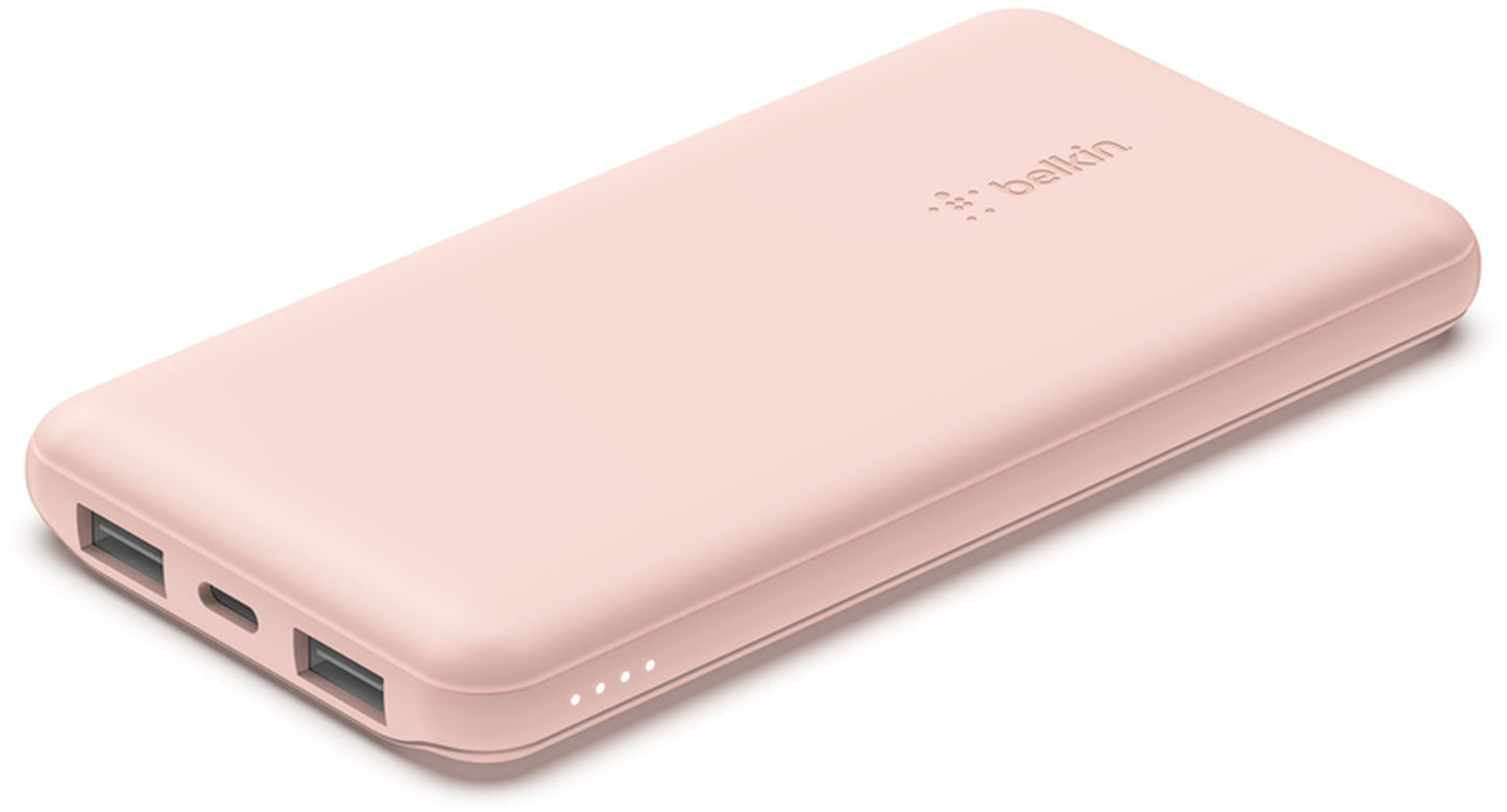 Powerbank Belkin BoostCharge, 10000mAh, 15W, 1 x USB-C - 2 x USB-A, Różowy BPB011btRG