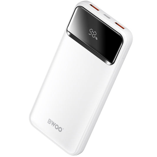 Powerbank BWOO BO-P34, 10000mAh, 22,5W, QC + PD, 1 x USB-C - 2 x USB-A, Biały
